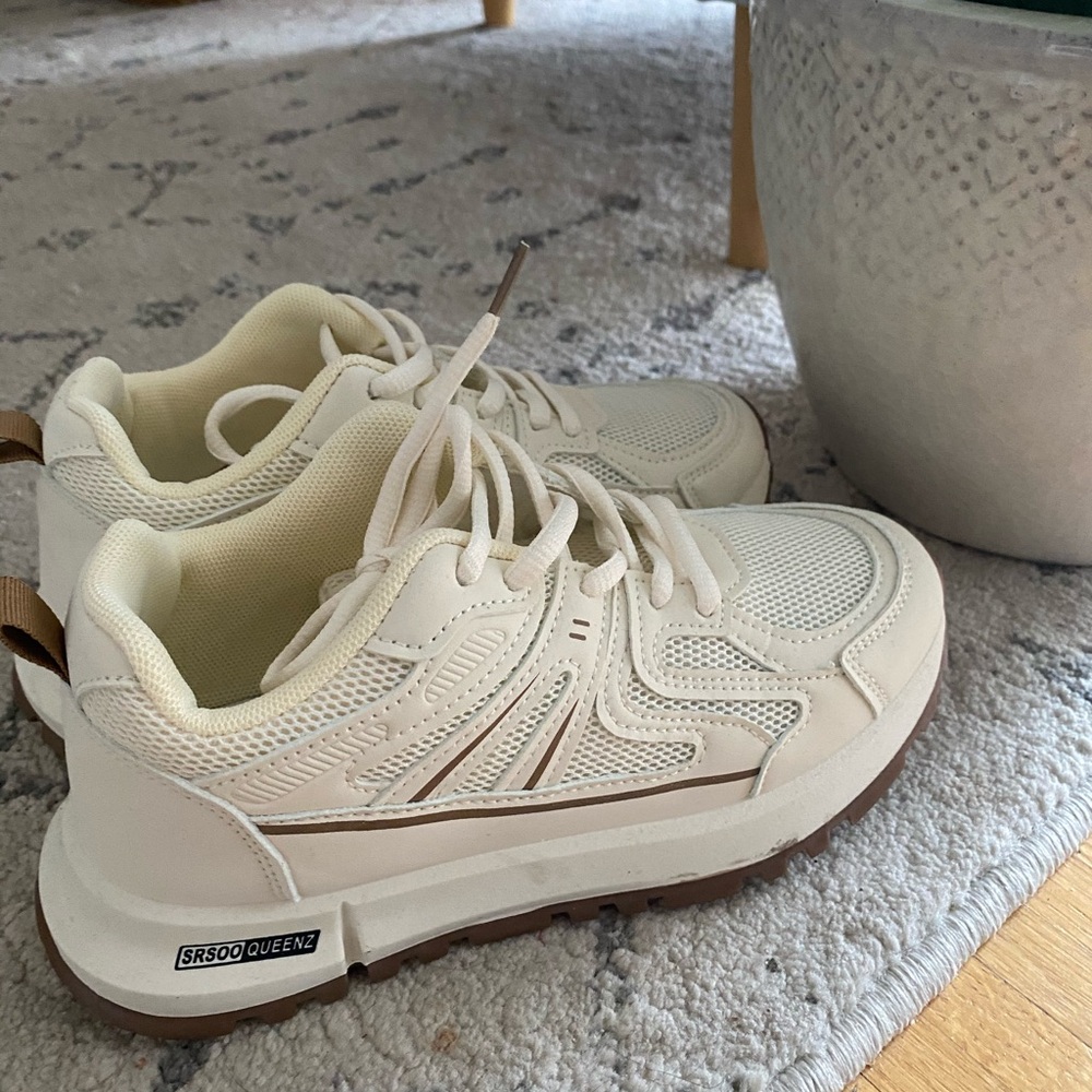 Chunky Neutral White Sneakers